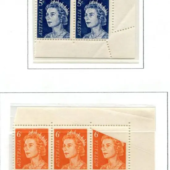 1967 5¢ blue QEII in lower right corner block with ...