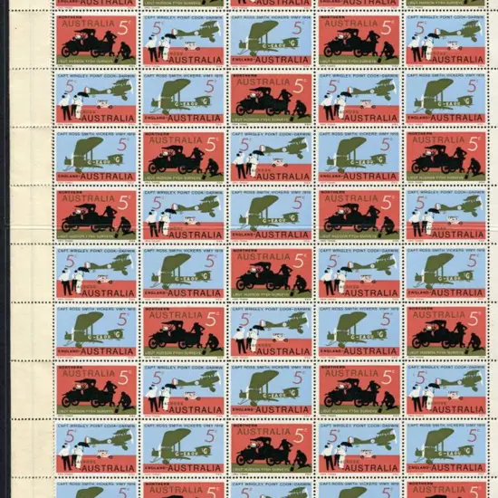 1969 Flight right half sheet of 50 with ...
