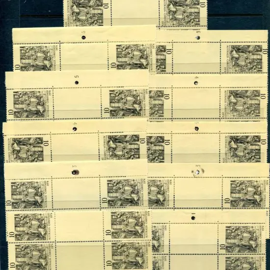 1974 10c Christmas Plate block accumulation ...