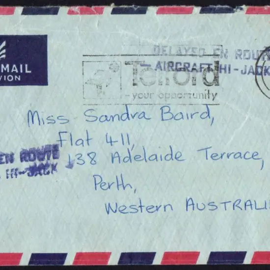 1974 London to Perth commercial Airmail env ...