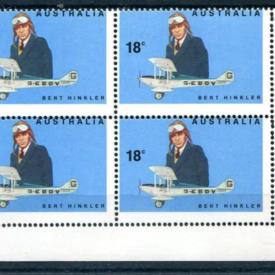 1978 18c Hinkler corner block of 4 with ...