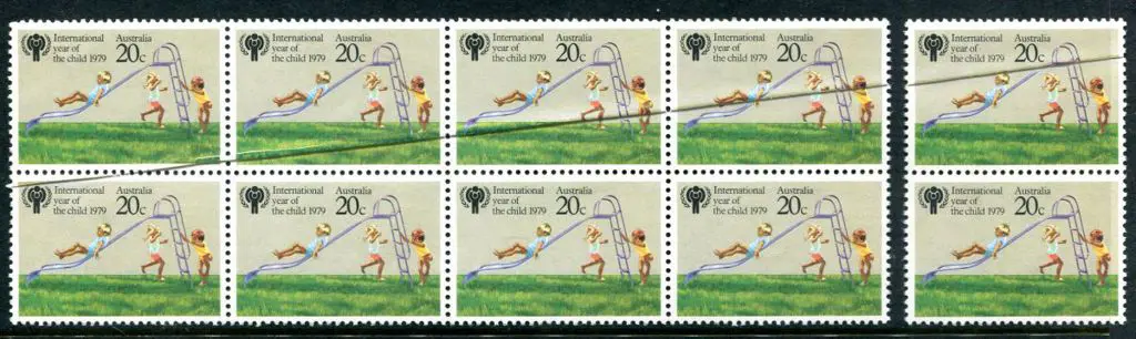 1979 20¢ Year of the Child block of 8 &amp; pair ... Image 1++