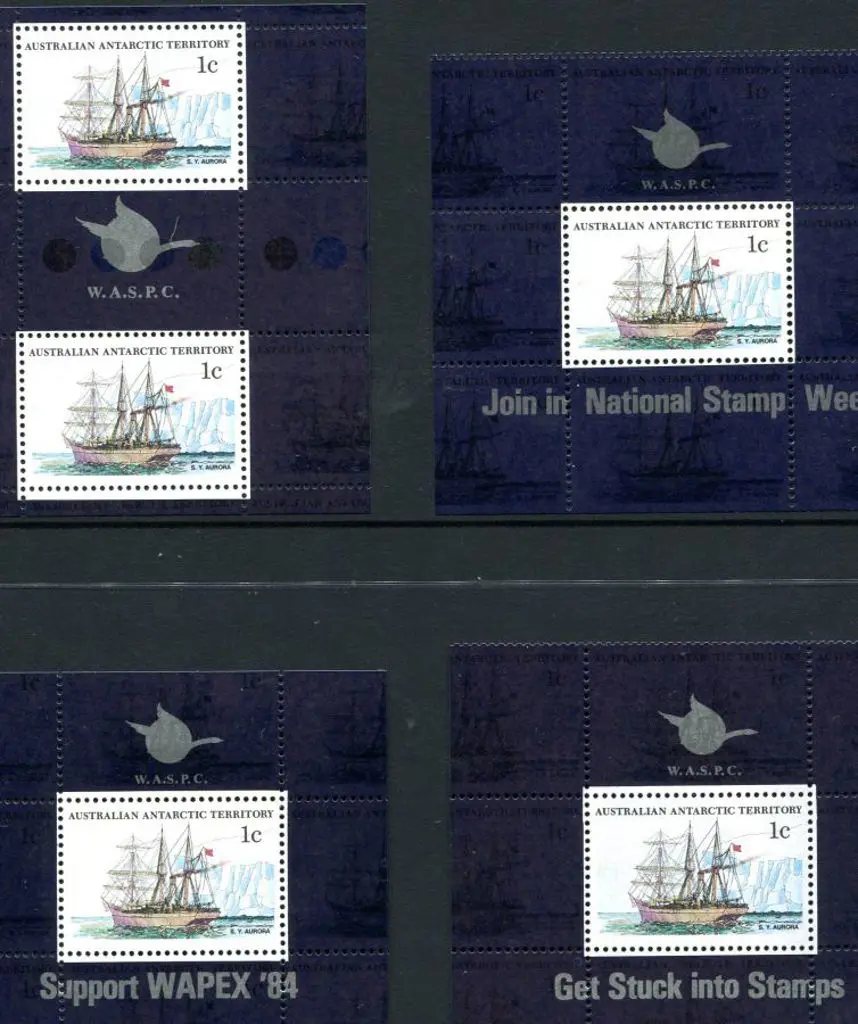 1984 Wapex '84 1c AAT ship sheetlets with 4 diff ... Image 1++