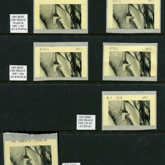 1993 CPS black dummy trial labels with ...