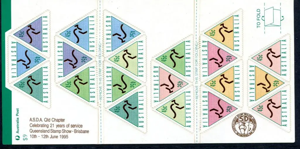 1994 $9 ATM kangaroo S/A sheetlet ovptd "ASDA ... Image 1++