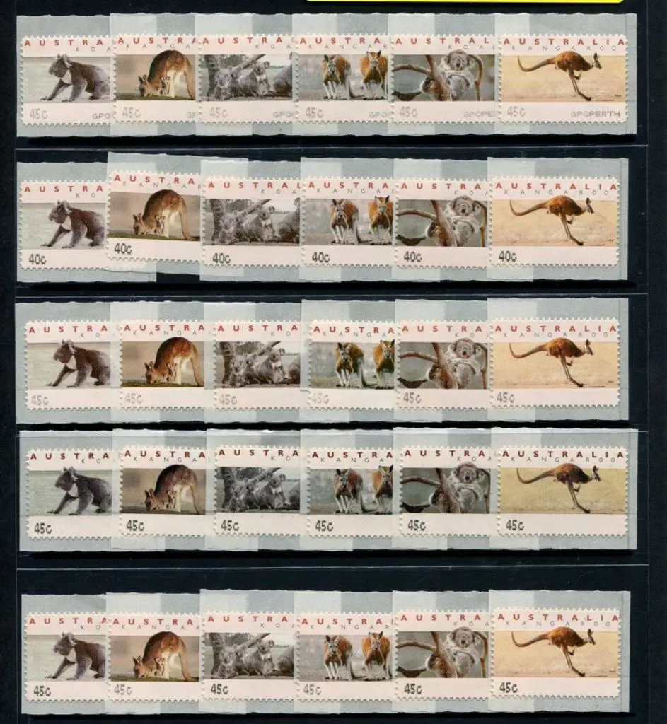 1994 CPS kangaroo &amp; koala 45c sets from the ... Image 1++