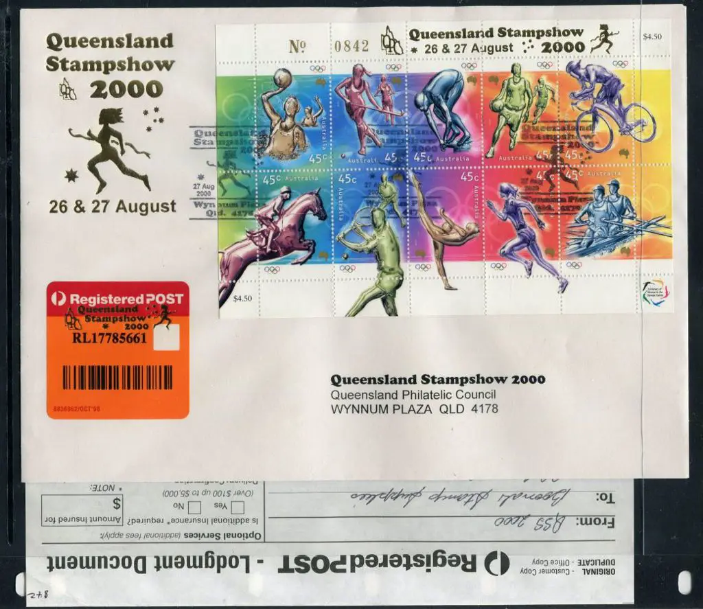 2000 (27th Aug) Olympic Games sheetlet of 10 ovptd ... Image 1++