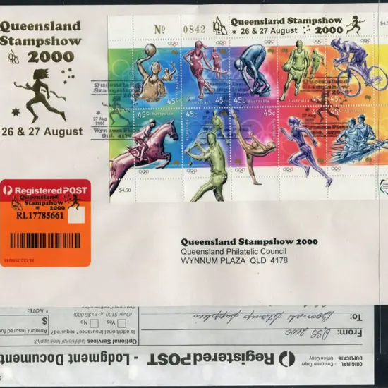 2000 (27th Aug) Olympic Games sheetlet of 10 ovptd ...