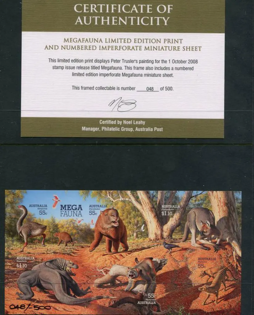 2008 Megafauna / Dinosaur Imperforate Miniature ... Image 1++