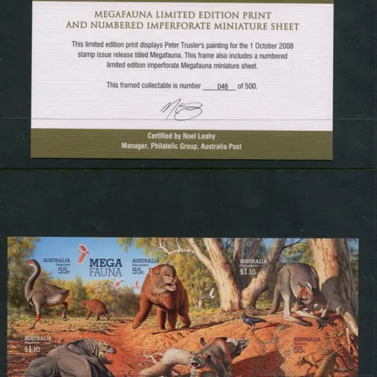 2008 Megafauna / Dinosaur Imperforate Miniature ...