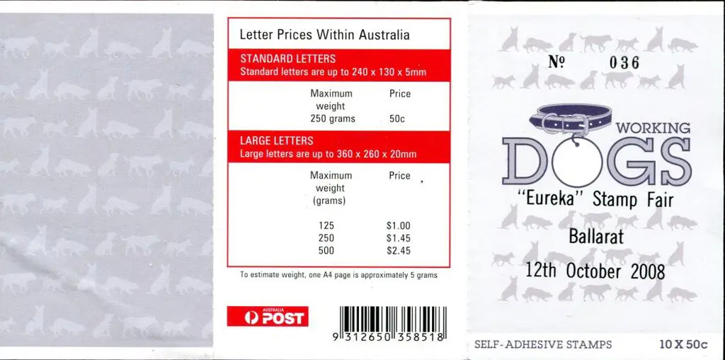 2008 Working Dogs S/A booklet ovptd "Eureka ... Image 1++