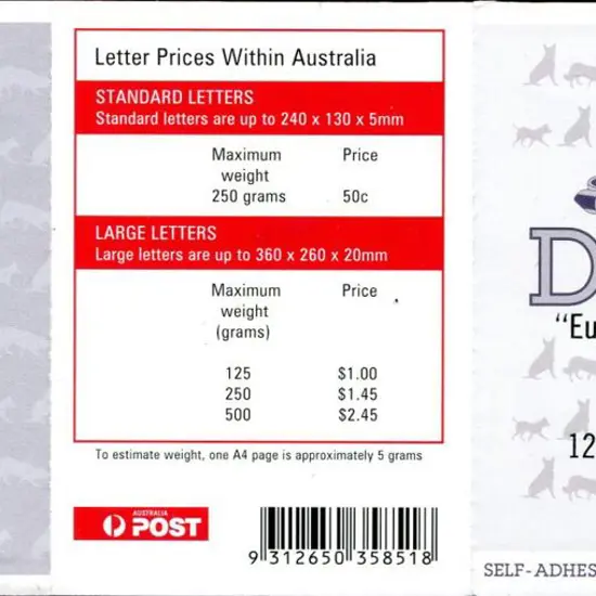 2008 Working Dogs S/A booklet ovptd "Eureka ...