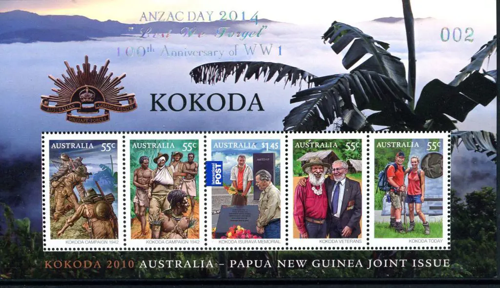 2010 Kokoda Joint issue with PNG M/S overprinted ... Image 1++