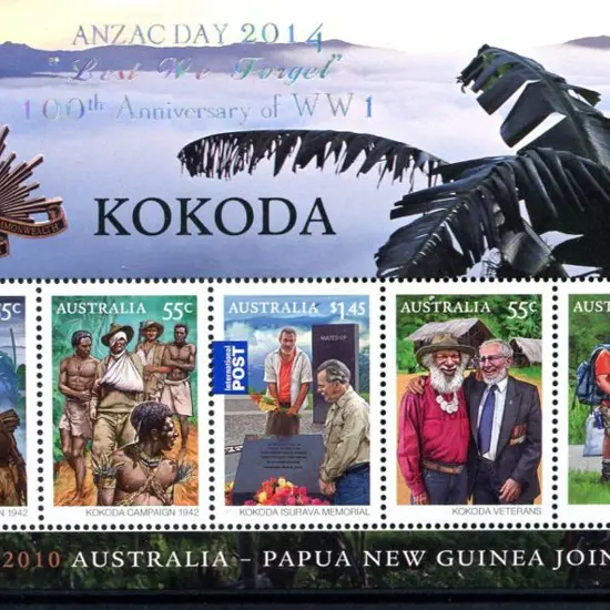 2010 Kokoda Joint issue with PNG M/S overprinted ...