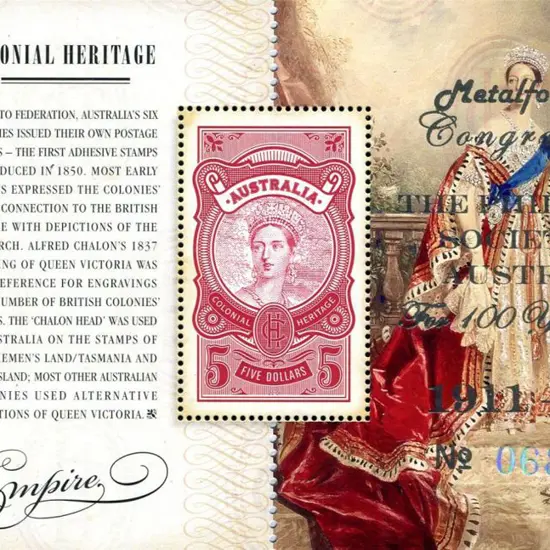 2011 $5 Colonial Heritage M/S ovptd "Metalfoil ...