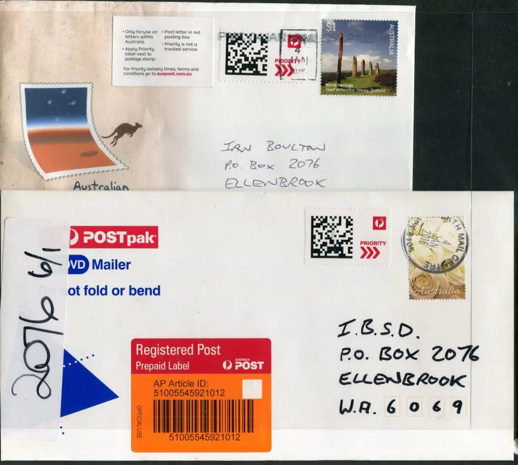 2016 (4th Jan) Aust Post Priority Mail S/A used ... Image 1++