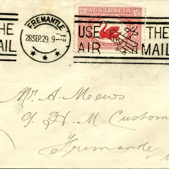 1929 (28th Sept) 1½d WA Cent on plain env ...