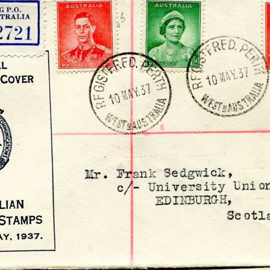1937 (10th May) 1d. QM &amp; 2 x 2d KGVI on ...