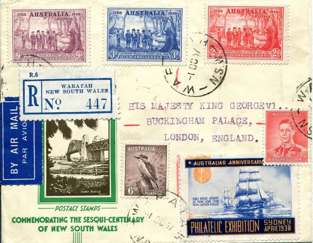 1937 (1st Oct) NSW Sesqui set of 3 on Waratah ... Image 1++