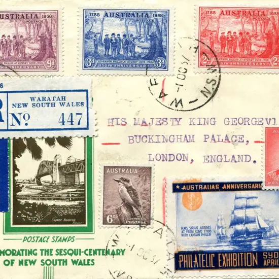 1937 (1st Oct) NSW Sesqui set of 3 on Waratah ...