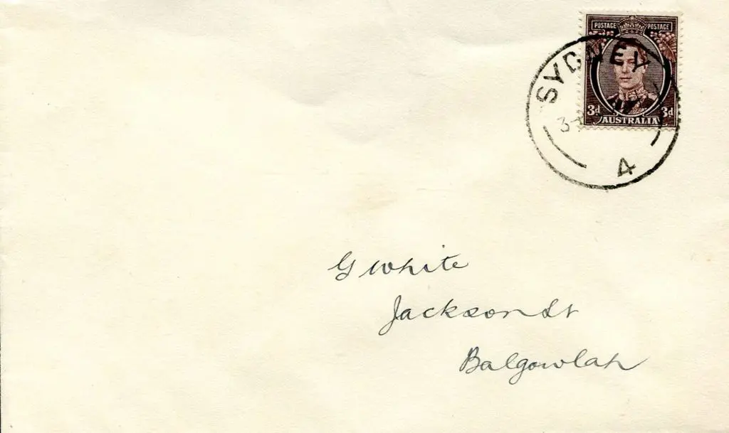 1941 (10th Dec) 3d purple-brown KGVI on plain hand ... Image 1++
