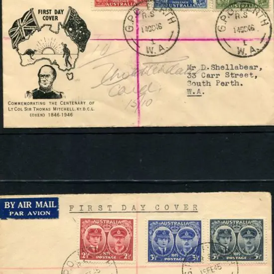 1946 (18th Feb) Peace set of 3 on plain Challis ...