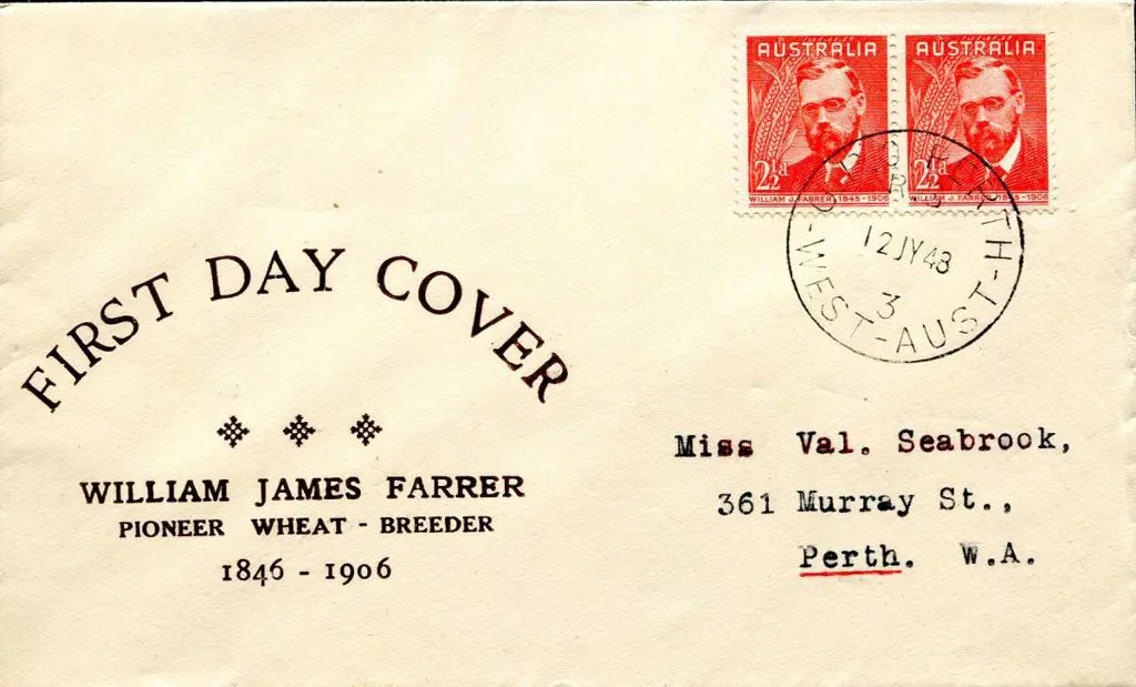 1948 (12th July) 2½d Farrer pair on Mitchell FDC ... Image 1++