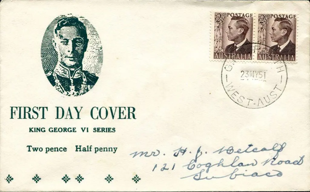 1951 (23rd May) 2½d KGVI pair on Mitchell illust ... Image 1++