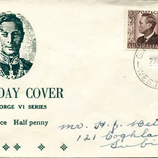 1951 (23rd May) 2½d KGVI pair on Mitchell illust ...