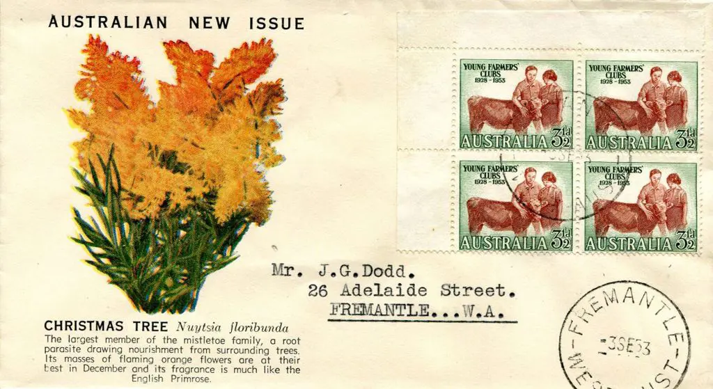 1953 (3rd Sept) 3½d Young Farmers corner block of ... Image 1++