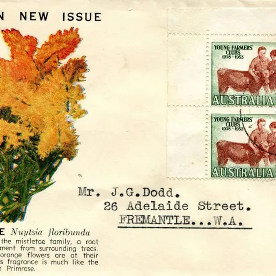 1953 (3rd Sept) 3½d Young Farmers corner block of ...