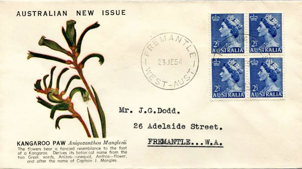1954 (23rd June) 2½d QEII blue block of 4 on ... Image 1++