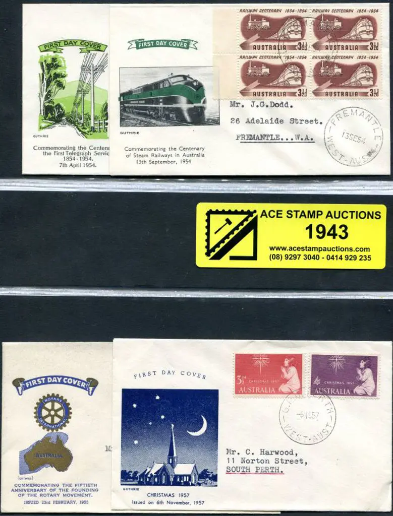 1954 (13th Sept) 3½d Railway block of 4, 1954 ... Image 1++