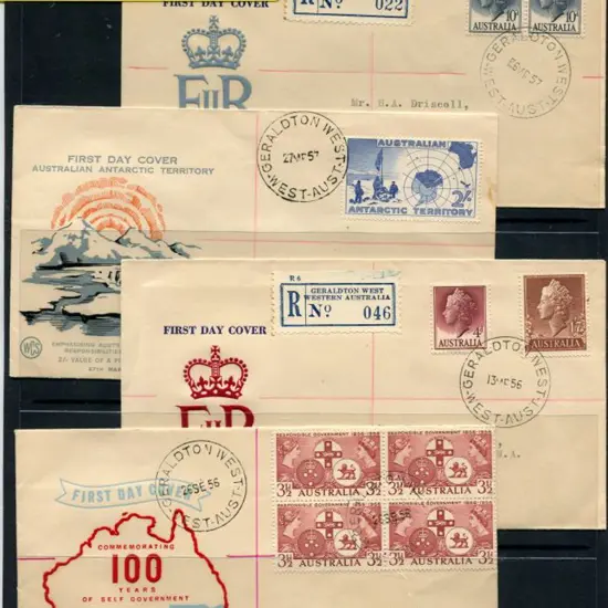 1956 (13th April) 4d & 1/7d QEII, 1956 (26th Sept) ...