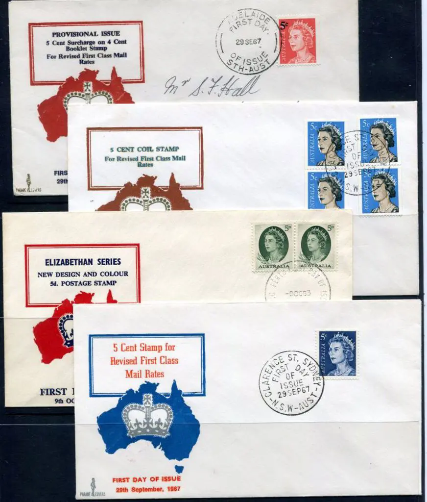 1963 (9th Oct) 5d QEII pair, 1967 (29th Sept) 5c ... Image 1++