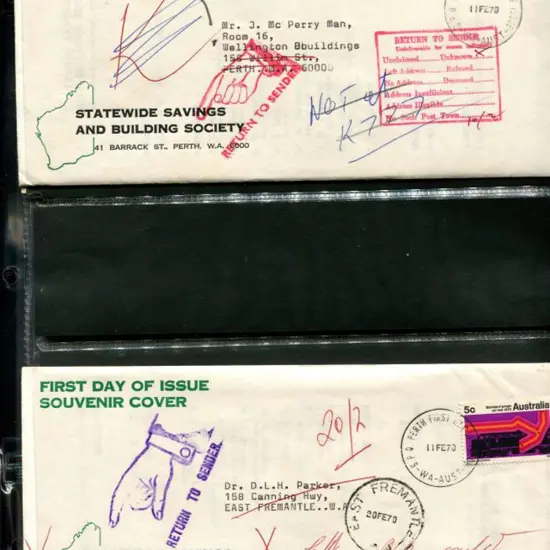 1970 (11th Feb) 5c Railway on Atkins "Statewide ...