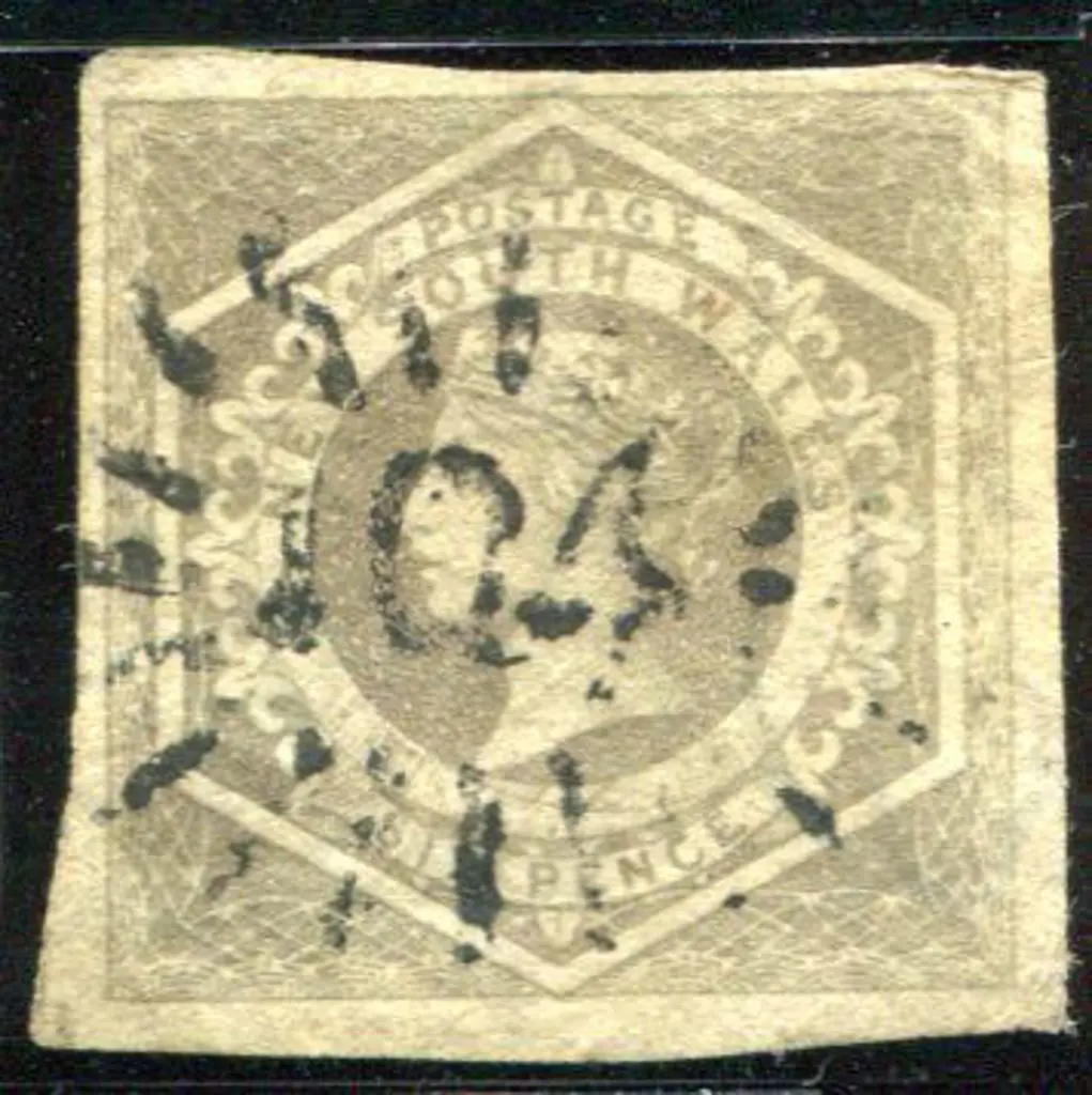 1854 6d grey "diadem" (4 margins) with starred ... Image 1++