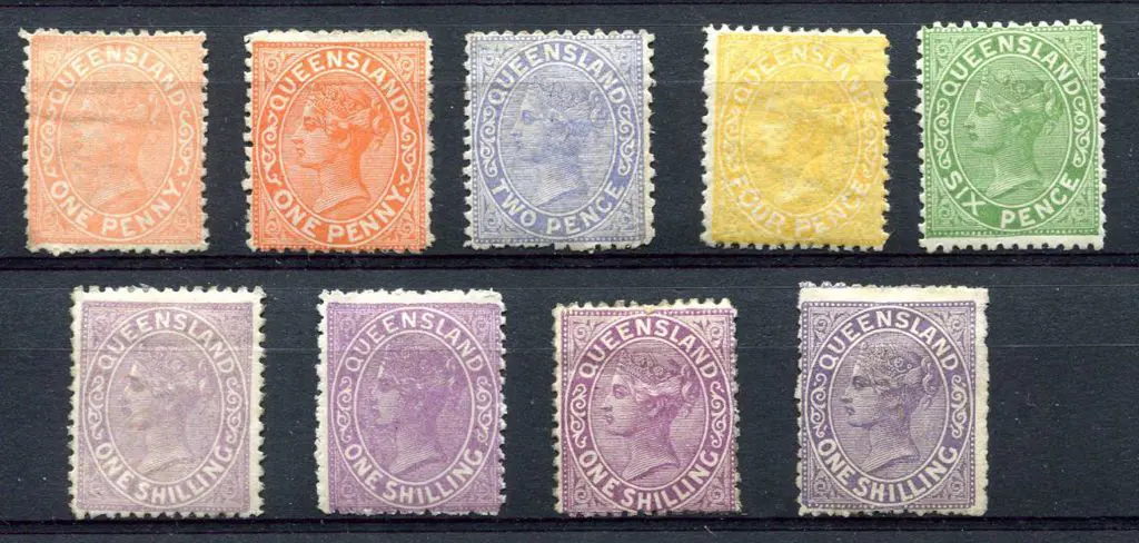 1882 QV perf. 12 set of 9. MLH with odd small ... Image 1++