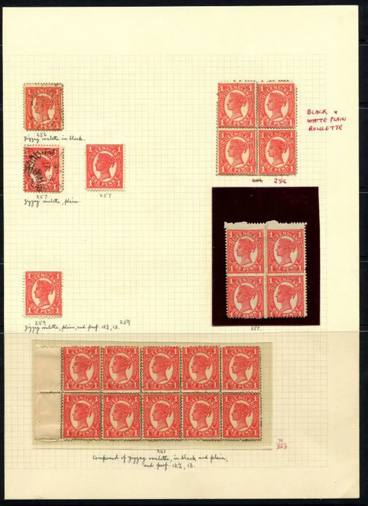 1897/98 1d red QV experimental perfs with black ... Image 1++