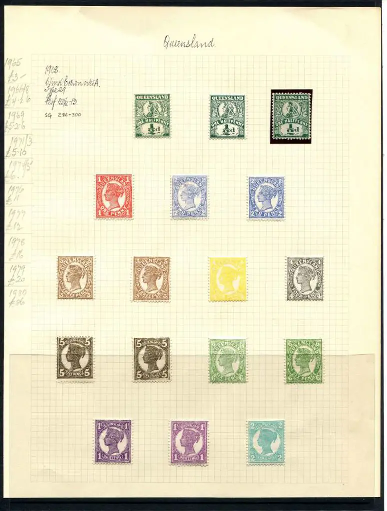 1907 QV perf. 12½, 13 (comb) simplified set of 17. ... Image 1++
