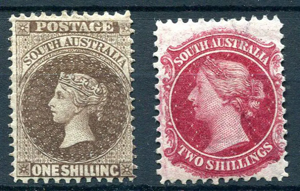 1876/1900 1/- dull brown perf. 11½ x 12½ & 2/- ... Image 1++