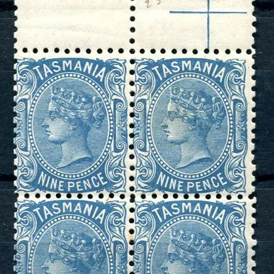 1903 9d blue, perf 11, wmk V over crown inverted ...