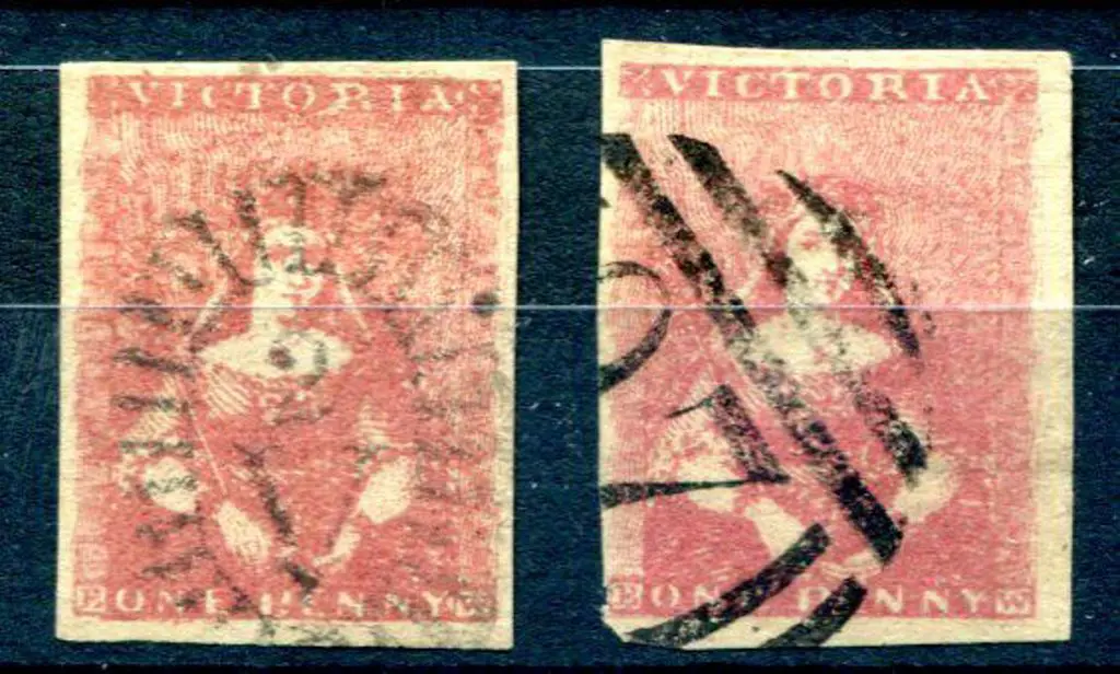 1854 1d orange red & rose shades on good quality ... Image 1++