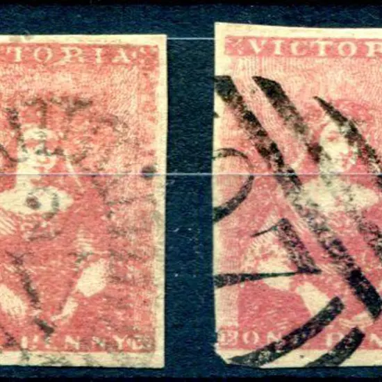 1854 1d orange red & rose shades on good quality ...