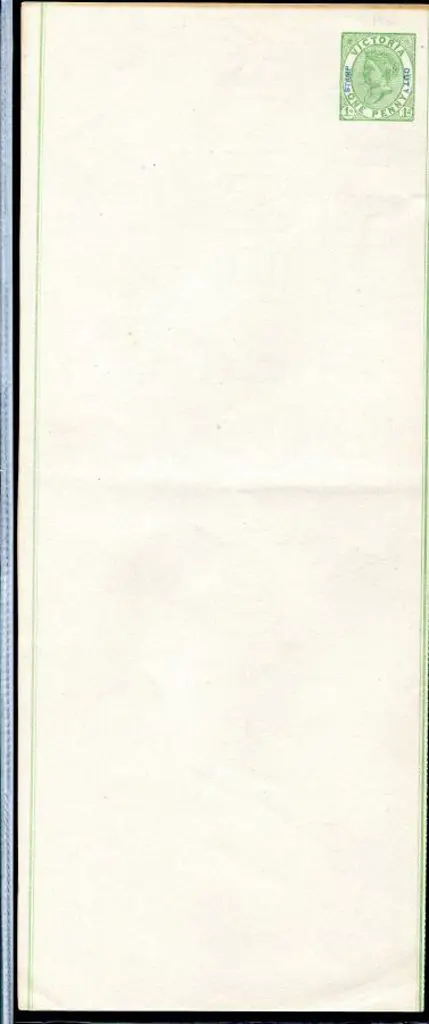 1885 1d green on white QV wrapper with stamp duty ... Image 1++
