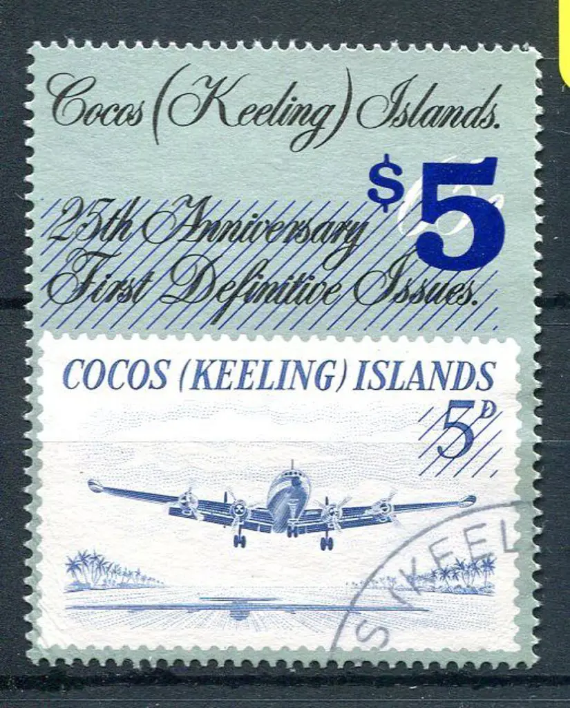 1990 $5 on 65c ovptd Constellation. Fine used with ... Image 1++