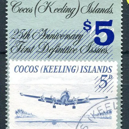 1990 $5 on 65c ovptd Constellation. Fine used with ...
