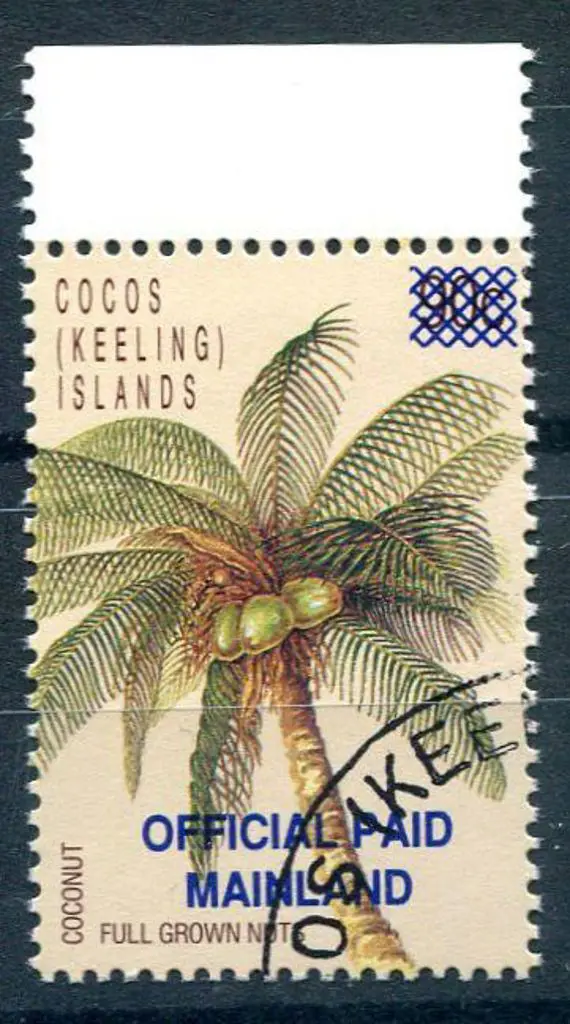 1991 (43c) on 90c Coconut Official overprinted ... Image 1++