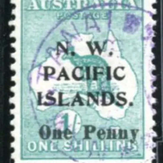 1918 1/- emerald kangaroo with "One Penny" ...