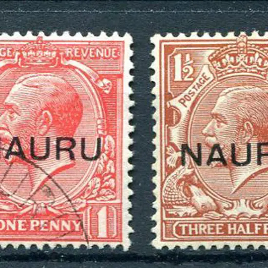 1916/23 KGV central ovpts set of 4 with 1½d MLH & ...